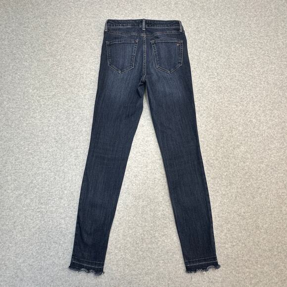 William Rast Jeans Womens 27 Dark Wash Denim Sculpted High Rise Stretchy Raw Hem - Picture 6 of 11